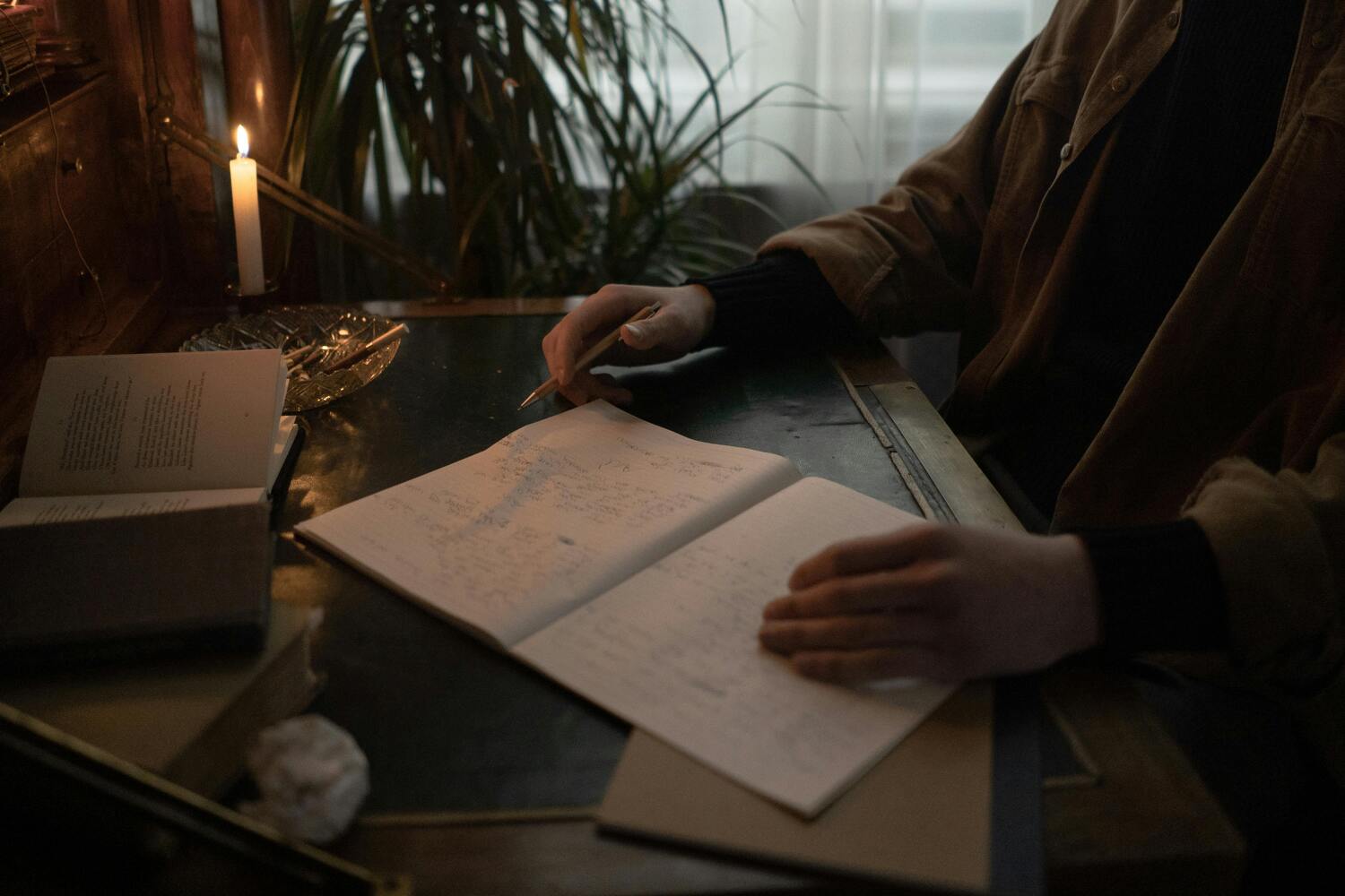 a person journaling