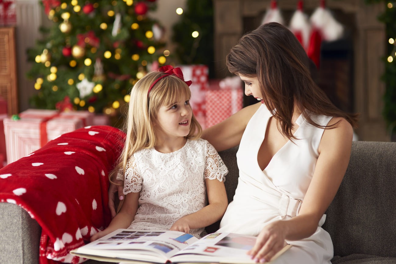 Parent reading a book to child