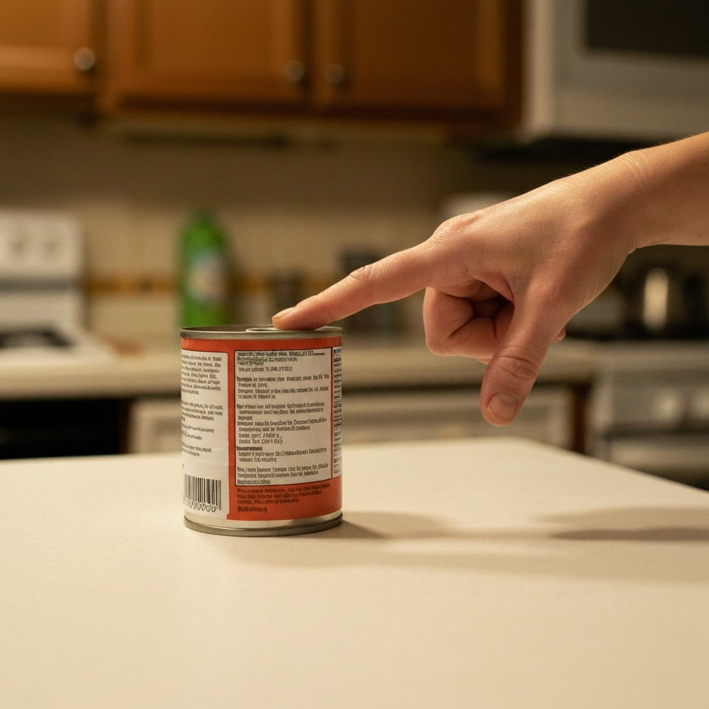 Illustrated diagram of a pet food label with sections highlighting ingredients and nutritional information.
